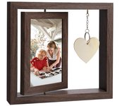 Creative Double-sided Rotating Photo Frame 6-inch  Christmas New Year Gift Picture Frame Stainless Steel Pendant Table
