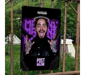American Singer Star Rapper Post Malone Creative Pattern Hanging Flag Polyester Printed Banner Hand Pulled Flag