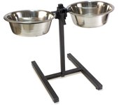 Soporte inoxidable para 2 comederos o bebederos para perros y gatos - 1,80 L
