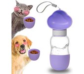 Botella de Agua Portátil para Perros con Contenedor de Comida - 350 Ml