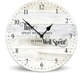 Reloj de pared de madera con granos de café y café, 10.0 in, silencioso, funciona con pilas, relojes de pared decorativos con pilas para dormitorio, cocina, sala de estar, oficina, hotel
