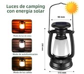USB Rechargeable/Solar Charging Camping Light Portable Camping Lanterns 3 Lighting Modes Dimming Outdoor Hanging Tent Light