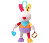 Lindo mordedor calmante muñeco cachorro conejo colorido cascabeles juguete de peluche con sonajero juguete de papel para bebé