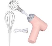 Batidora eléctrica inalámbrica, batidora eléctrica portátil de mano con control automático de 3 velocidades adecuada para mezclar pretzels, pasteles, huevos, masa, batidora de alimentos (rosa)