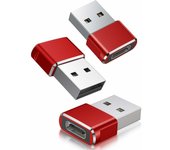 Adaptador USB C hembra a USB A macho, paquete de 3, compatible con iPhone y Samsung