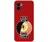 Funda Silicona Líquida Roja compatible con Xiaomi Redmi A2 diseño Hombre Escalada Dibujos