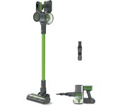 Polti Forzaspira D-Power SR500, escoba eléctrica sin cable, 2 en 1, con display digital, programa Eco, hasta 40 min de autonomía, para suelos y alfombras, verde/gris,