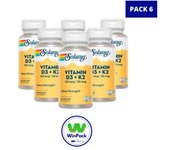 Solaray EcoPack 6 Vitamina D3+K2 60 cápsulas