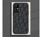 Art Comic Cat Matte Cover For Redmi Note 13 12 11 10 9 8 Pro Plus S T 5G 4G Frosted Translucent Phone Case