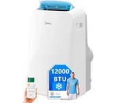 MIDEA Pingüino Aire Acondicionado Portátil 3 en 1  3000 Frigorías / 12000 BTU  Air conditioner Silencioso 43m2 - Deshumidificador Ventilador Climatizador 3500 W - 4 modalidades con kit de ventana