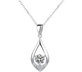 s925 Sterling Silver Moissanite 1 Carat Water Drop Necklace Clavicle Chain Fashion Trend Design Light Luxury Senior Ladies
