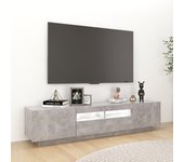 vidaXL Mueble para TV con luces LED gris hormigón 180x35x40 cm