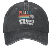 Vintage Cotton Pluto Never Forget 1930 2006 Baseball Cap Women Men Autumn Sun Hats Planet Space Astronomy Science Cap Hats