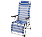 Tumbona de playa reclinable aluminio con cojín Aktive 149X49X78/116 cm (Color Baby 62298)