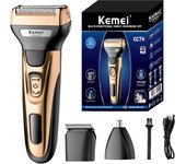 Kemei 3in1 Grooming Kit Electric Shaver For Men Beard Hair Trimmer Body Nose Ear Shaving Machine Face Razor Rechargeable
