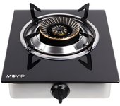 Muvip cocina de gas inox 1 fuego - cristal templado - encendido piezoelectrico - quemador de hierro fundido desmontable