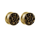 2pcs Stainless Steel Punk Skeleton Snake Ghost Civet Ear Gauges Plug Gothic Ear Lobe Expander Stretcher Piercing Body Jewelry