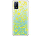Funda compatible con Oppo A52/A72/A92 - Flores Contorno Amarillo