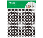 700 Round Digital Stickers, Continuous Black Vinyl Digital Labels 1-100 Self-Adhesive Dot Digital Stickers for Indoors, Outdoors