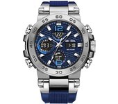 WECOOL Brand Dual Display Digital W-822 50M Waterproof Alarm Clock Luminous  Watch For Man