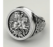 Vintage Golden Men's Domineering Knight Horse Dragon Craved Geometric Pattern Metal Ring for Party Jewelry Size 6-13