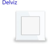 Delviz Toughened Glass Switch, White Crystal Panel 16A Power Outlet,1 Gang 2 Way Push Button Switch, EU Standard Wall USB Socket