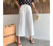 Spring Summer Women Wide Leg Cotton Pants Casual loose ealstic waist wide leg Calf-Length Pants for Female Trousers