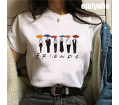 Fashion Friends Tv Show Funny Cartoon T Shirt Women Graphic Best Friends Harajuku T-shirt Korean Style Tshirt Vintage Top Female