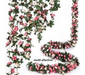 250CM Rose Artificial Flowers Vine Fake Flowers for Home Room Decor Wedding Marriage Decoration Garden Outdoor Rattan Ornament
