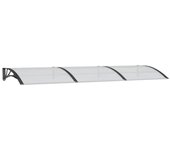 vidaXL Marquesina de puerta policarbonato negro 300x100 cm