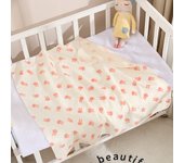 Cotton Muslin Cute Cartoon Printing Baby Swaddle Blanket Soft Breathable Newborn Baby Receiving Blanket For Infant Boys Girls