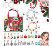 Calendario de Adviento 2024 de Charmhuts, calendario de Adviento con pulseras de abalorios navideños, juego de 24 calendarios de cuenta regresiva para Navidad, Charmhuts Christmas, 22 cuentas, 2 pulseras