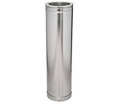 Tubo Recto medio Inox-316L-304 Ø100 - 440mm doble pared. Estufa Pellets. Dinak