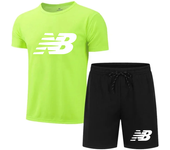 Men's casual fashion summer mesh suit men's quick-drying breathable sports suit short-sleeved T-shirt suit men's jogging suit