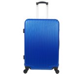 Maleta de viaje Barata mediana 1004 Travel Color Azul de 66 x 44 x 25 cm  y 3,2 Kgs. Maletas de Viaje  Rígida. Equipaje con 4 Ruedas giratorias 360º y Cerradura de Combinación (Color Azul)