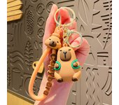 Cute Cartoon Capybara Toys Keychain Anime Pendant Keychain Sweet Kawaii Keychain Women Car Cartoon Keyring Girl Birthday Gift