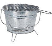 Bbq Barbacoa Zinc Barril Ø27cm Parrilla Cromada 3 Pies Plegables