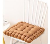 Cojín de meditación con forma de galleta, redondo, cuadrado, para silla, sala de estar, balcón, oficina, sofá, yoga, 40 cm (cuadrado, marrón claro).