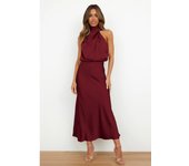 Vestido de Satén Sin Mangas, Vestidos de Noche, Primavera, Verano