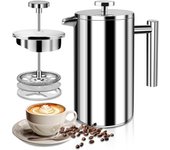 Cafetera de acero inoxidable, 350 ml, prensa francesa de alta calidad, sistema de aislamiento de doble pared con construcción de dos capas, gran capacidad, ideal para regalar. 2025. Nuevo.
