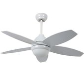 Bastilipo - Bali Color Níquel, Blanco o Cuero LED - Ventilador de techo LED con mando a distancia y palas reversibles
