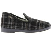 Wamba Confortable Zapatillas de casa a cuadros con interior de borreguito y suela al tono. Marca de Calzados Victoria 202001