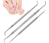 Lime à Ongles Incarné, Excavateur Ongles, 3PCS Excavateur à Ongles, Outil pour Ongles Incarnés, Lime à Ongles d'Orteil et Lifter, Sonde Outils de Podologie, Lève-Ongles à Double Extrémité, Cure Ongle