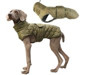 Chaqueta de invierno para perros, chaqueta 2 en 1 para clima frío, chaqueta de invierno para perros con tiras reflectantes de seguridad y arnés ajustable (talla M)