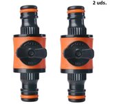 2PC Garden Hose Pipe Tap Shut Off Valve Fitting Connector Pipe Coupler Stop Water Connection Repair Joint Irrigation System Adap