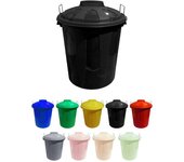 JARDIN202 - Cubo Basura de plástico con Tapadera | Cubo almacenaje y reciclar