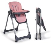 Ms - Trona Para Bebe Evolutiva Tasty - 7 Posiciones De Altura y 3 De Reclinación- Bandeja Extraíble y Reposapiés Regulable - Portatil, Plegable, Hasta 3 años - Gris Claro