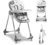 Asalvo Trona Chef Forest – Trona Evolutiva con Altura Ajustable, Respaldo Reclinable, Sistema Antideslizante y Ruedas, Bandeja Doble y Textil Lavable