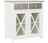 Cajonera DKD Home Decor Blanco Gris Cristal Álamo Cottage 80 x 40 x 85 cm