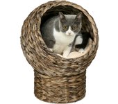 PawHut Cama para Gatos Desmontable Casa para Mascotas Menos de 5kg Diseño Moderno Cojín Extraíble Suave y Cálido 42x33x52cm